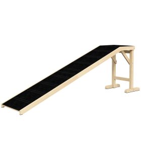 Pet Ramp Bed Steps for Dogs Cats Non-slip Carpet 74"L x 16"W x 25"H Natural