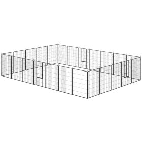 24 Panels 44.5" Height Heavy Duty Dog Playpen for Small Medium Large Dogs, Black